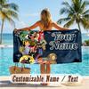 Custom Text Beach Towel, Soft Absorbent Swimming Multi-use TowelTintin