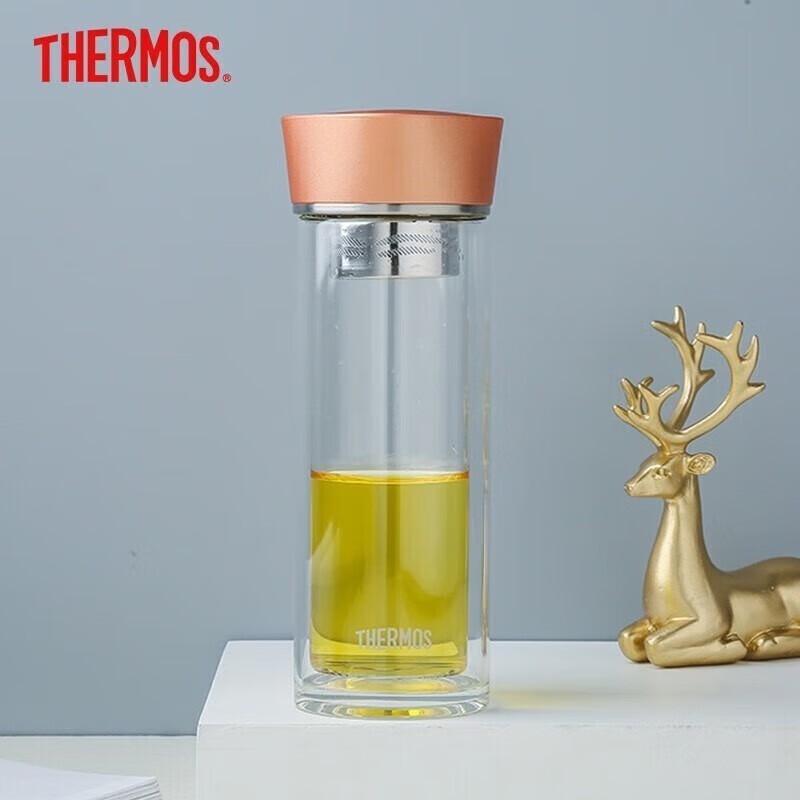 Thermos Double-Layer Glass Tea Infuser Office Cup