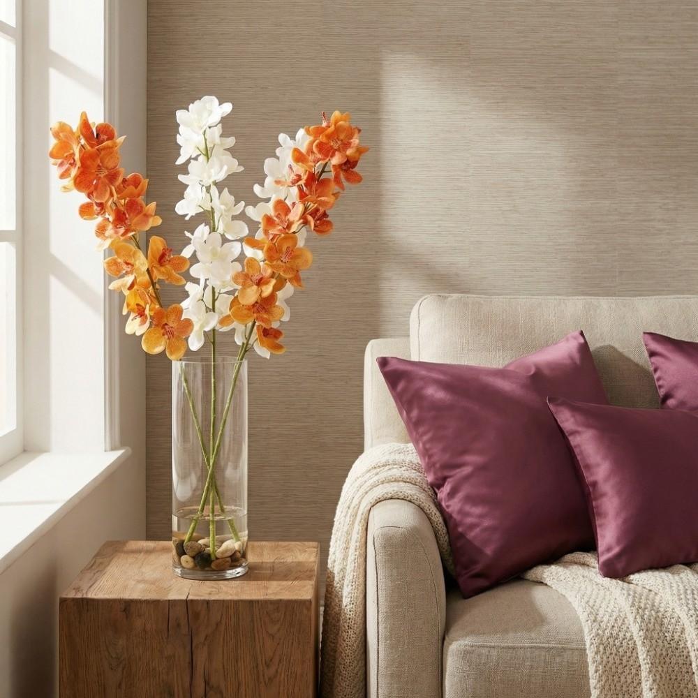 Handmade Artificial Vanda Orchid Flower Butterfly Orchid Faux Phalaenopsis  Home Living Room