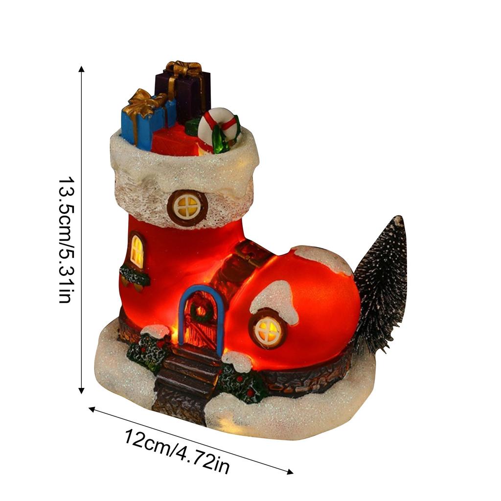 Christmas Gingerbread House Light Up Creative Christmas Stocking House Xmas Village Houses Christmas Tree Santa Claus Landscape