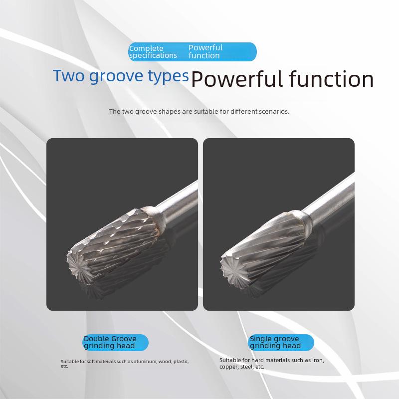 Accesoriu pentru șlefuit cu pile rotative din carbură de tungsten - Cap de freza cu granulație simplă și dublă