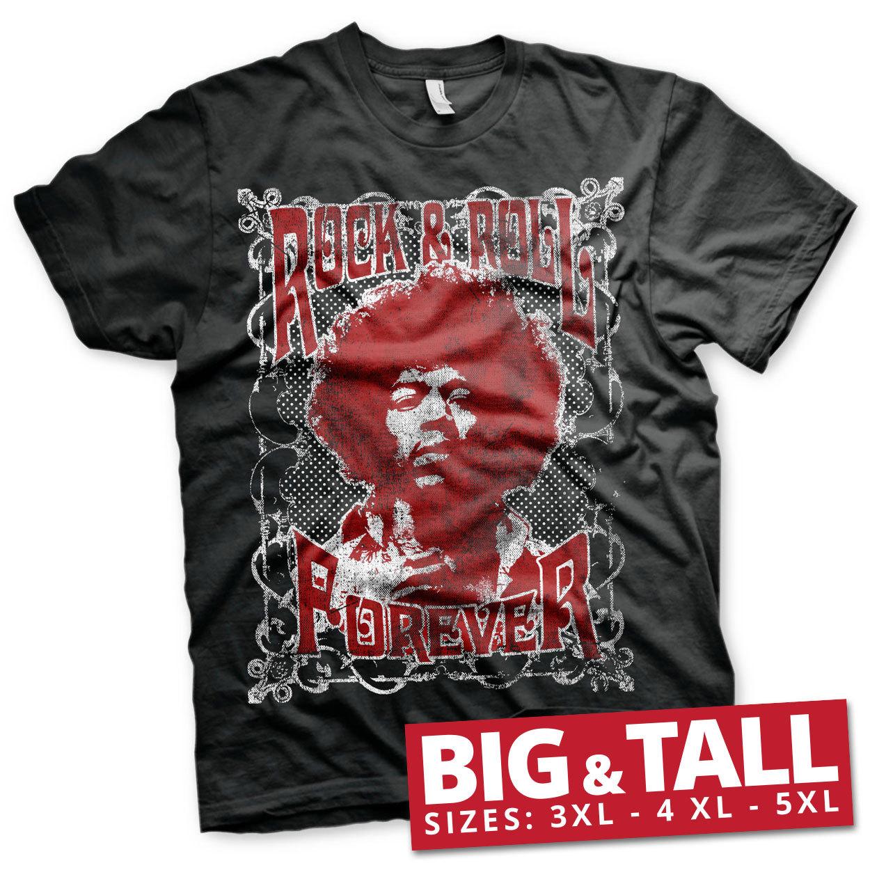 Officially Licensed Jimi Hendrix Rock n Roll Forever 3XL 4XL 5XL Mens T- M