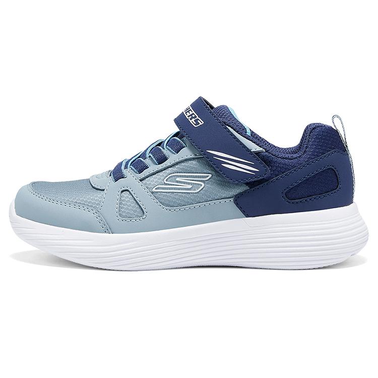 Skechers Kids Boys Fashion Comfortable Versatile Trendy Slip-Resistant Durable Low-Top Casual Shoes Kids sneaker Dark-Gray Blue 405090L-SLT 38