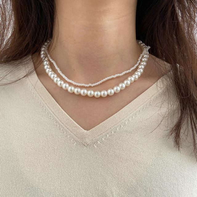 Fashion Chain Pearl Necklace for Women Baroque Pearl Metal Charm Pendant Necklaces Choker Snake Chain Jewelry Gold Silver Color