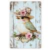 Flat Aluminum Sign Old and Fashionable Bird Beautiful Flower Aluminum Metal Sign Suitable for Home Living Rooms Bedr