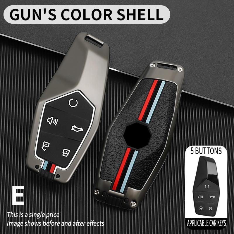 Interior Mouldings Zinc Alloy+Silicone Car Remote Key Case Cover Protective Shell Fob For MG One 2022 2023 2024 Car Keychain Int