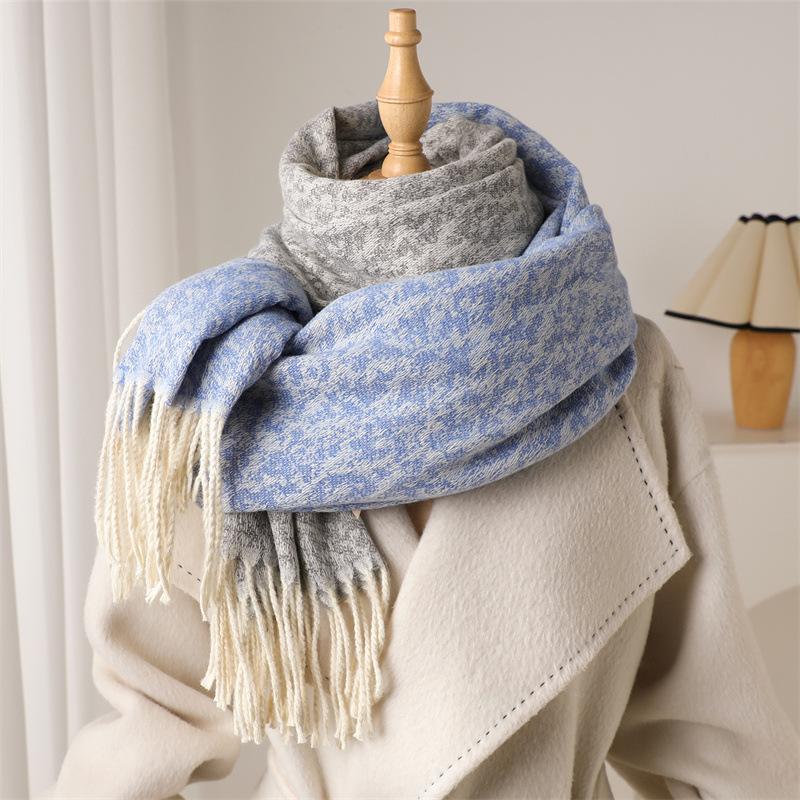 Elegant Cashmere Scarf for Women Breathable & Warm, Windproof, Non-Stretch, Perfect for Autumn & Winter, Large Thick Plaid Wrap for Going Out