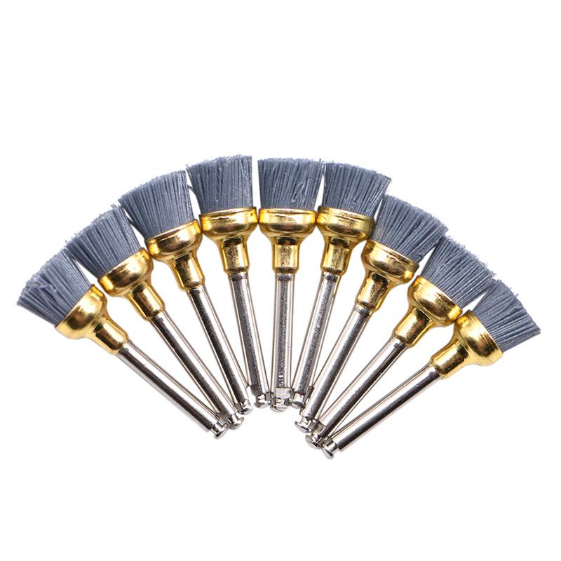 Brosse de polissage dentaire, 10 pièces, brosses de prophylaxie en carbure de silicium, tête de bol