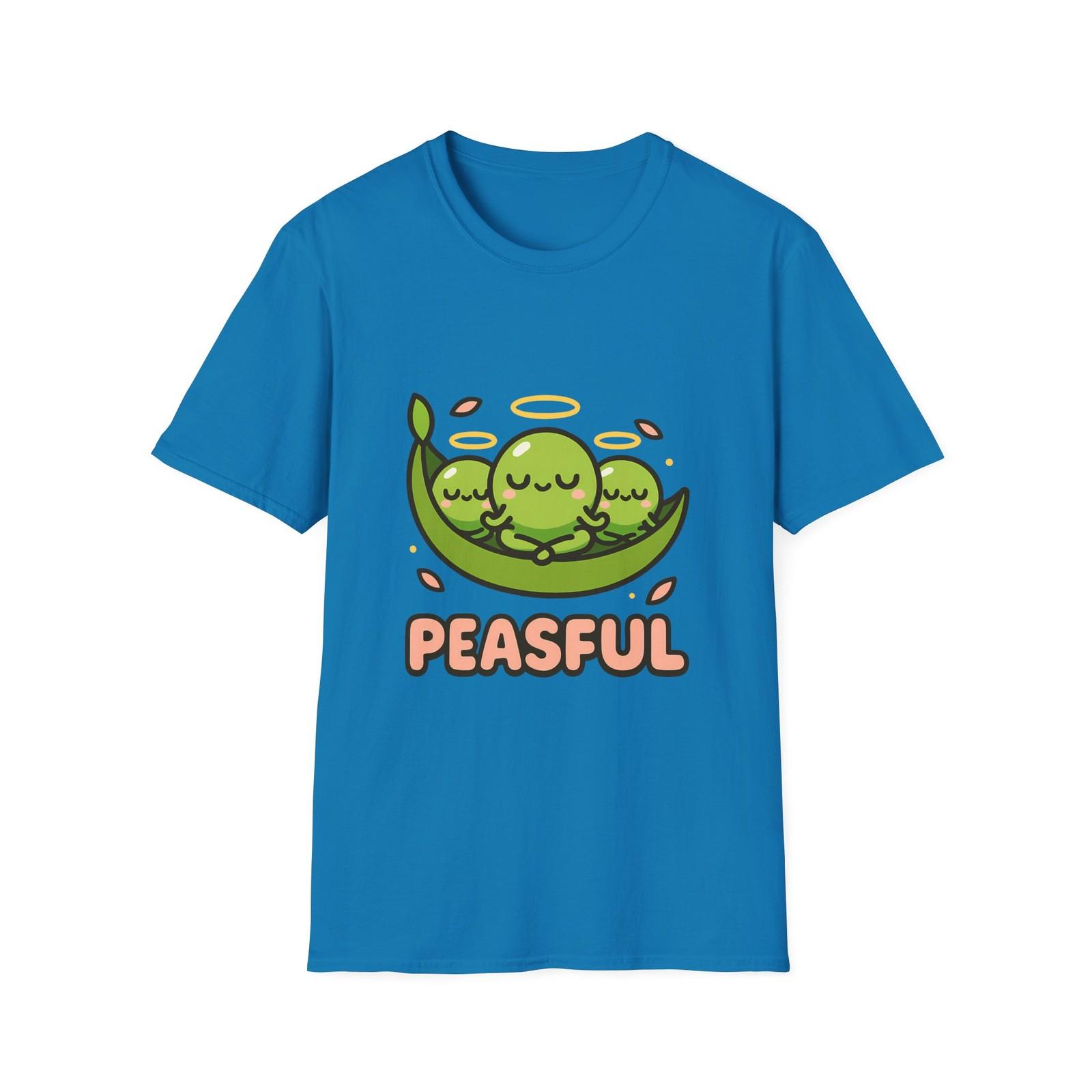 Unisex Softstyle T-Shirt Mens Womens Tees Top Meditating Peas Pod Funny Vegetable Pun Graphic S