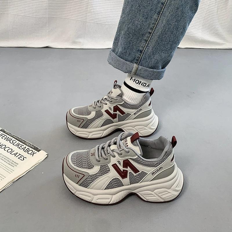 Retro Dad Shoes Women's Spring 2025 New High-end Thick-soled Versatile Feet Small and Light Casual Sports Shoes