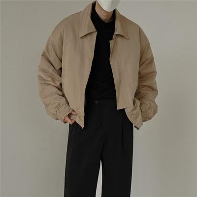 Chaqueta con cremallera para hombre, personalidad, manga larga, informal, corta, para uso diario, poliéster, cuello de solapa sólido, abrigo para hombre para exteriores