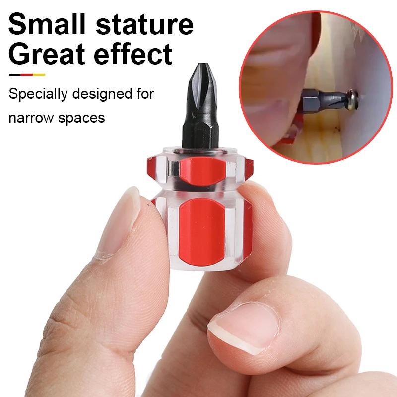 Flat Cross Head Screwdrivers for Household Repair Tool Mini  Screwdriver Short Handle Portable Screwdriver Tool