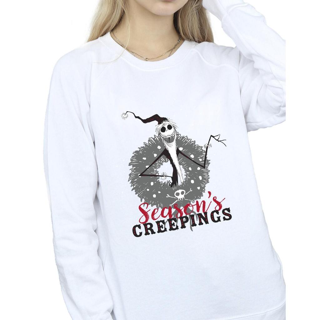 Disney Womens/Ladies The Nightmare Before Christmas Seasons Creepings Wreath Sweatshirt
