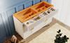 Chest of Drawers Sideboard, Amber Glass, 6 Drawers, Tip-Resistant, Tall Cabinet for Bedroom and Living Spaces, 120 X 40 X 76 Cm, White