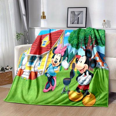 Koc Myszka Miki i Minnie Miękki, Ciepły Flanelowy Koc na Kanapę, Miękka Ciepła Poszewka na Kołdrę, Wyjątkowy Pomysł na Prezent.