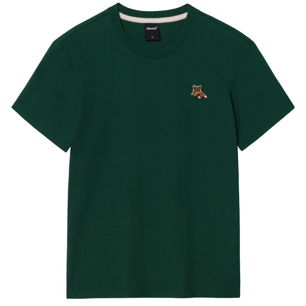 OKSTAR Welsh Corgi Embroidered Short Sleeve T-Shirt (Type A)