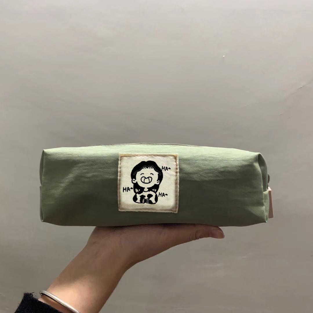 

Корейский пенал для женщин в стиле Ins, простой, большой емкости, японский стиль, студенческий пенал с принтом