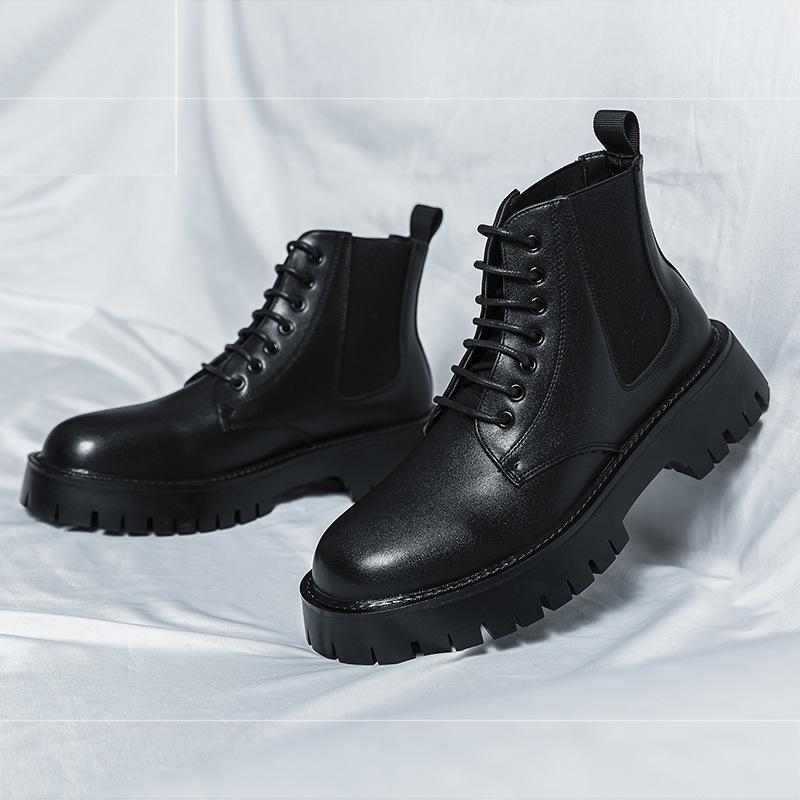 Height-increasing winter new round-head Martin boots thick-soled medium and high-top classic boots