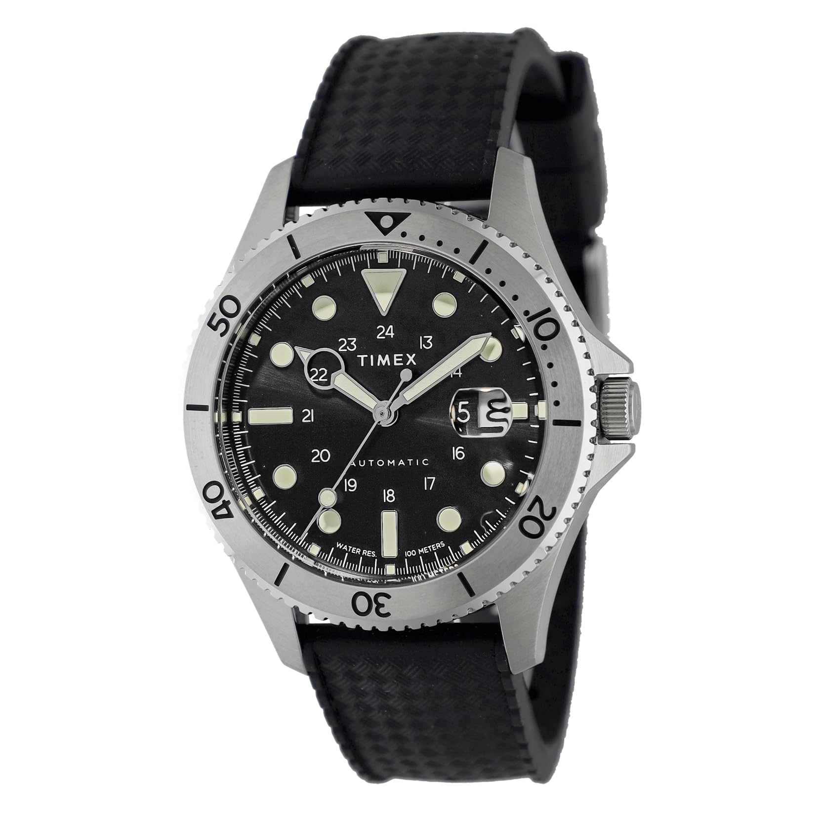 

NAVI Automatic 10 ATM Water Mineral Black [TIMEX] Watch, Self-winding, Resistant, Glass, Dial, TW2Y15100, Men s [Authentic] чорний