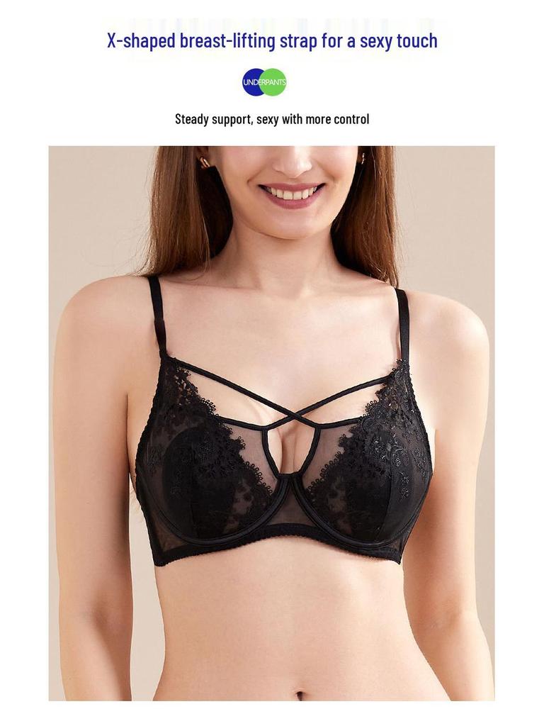 French Lace Bunny Ears Push-Up Bra Set for Small Busts