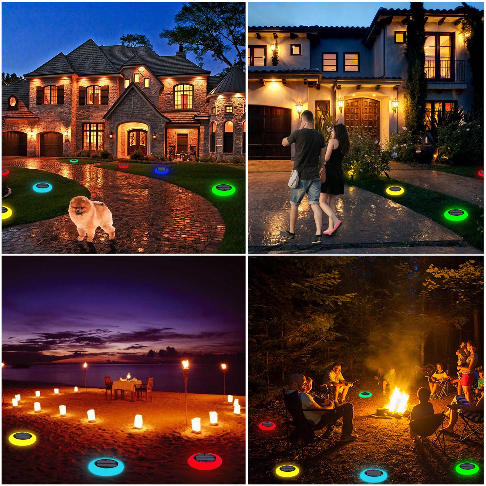 

10LED RGB Colorful Gradient Plug In Ground Patio Landscape Garden Lawn Lights