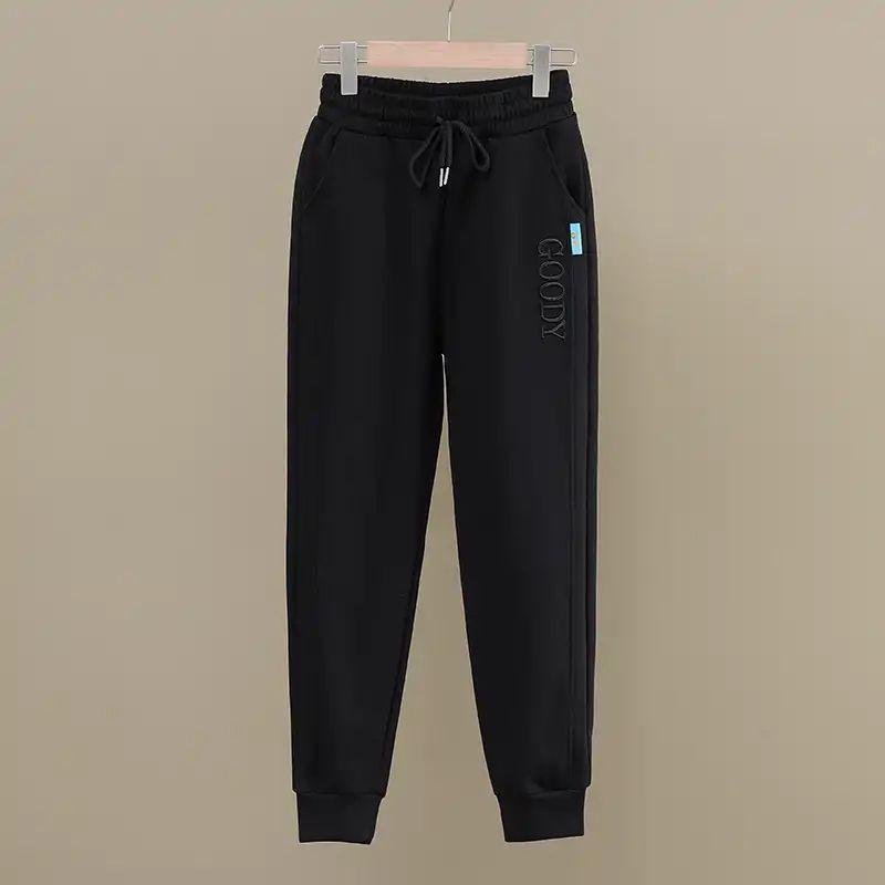 Women's Velvet Lined Harem Sweatpants: Winter Korean Style, Loose Cuffs, Elastic Waist, Slim Fit.