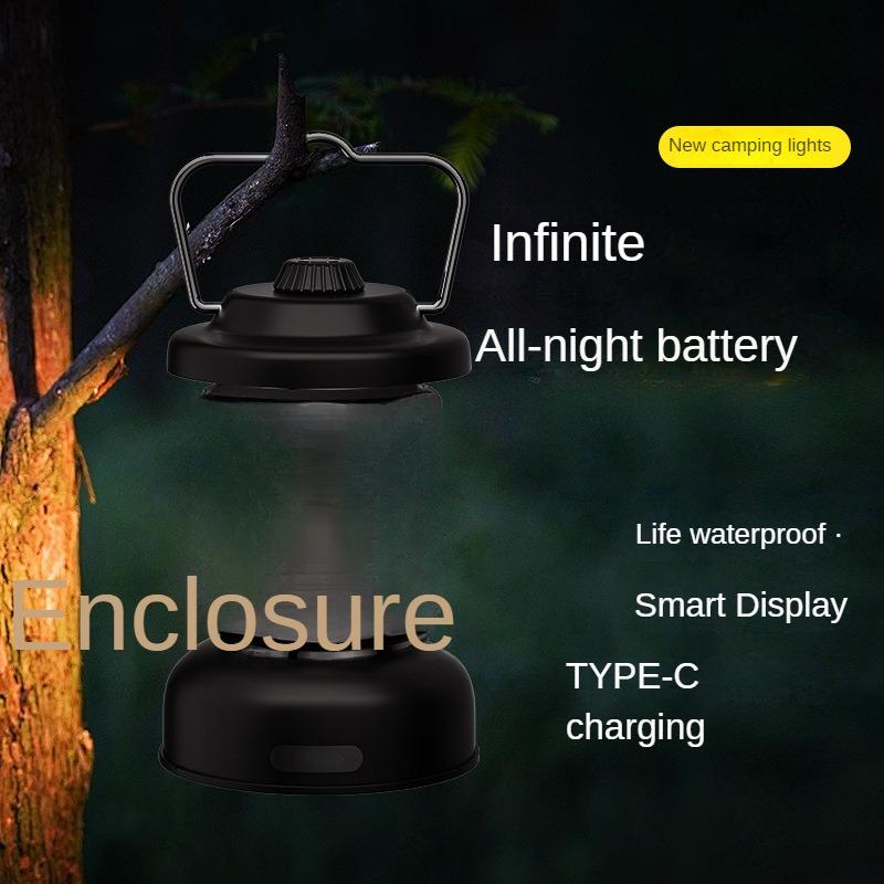 New outdoor camping lamp multi-functional waterproof atmosphere lamp rechargeable tent lamp retro portable lamp horse lantern