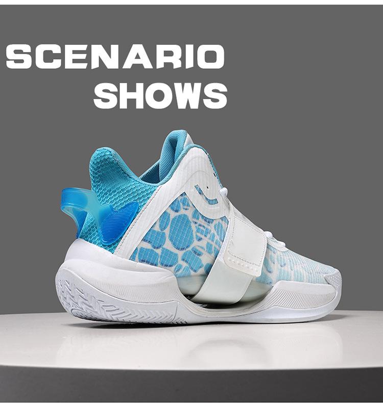 888-1 Unisex High-Top Basketball Shoes with Detachable Velcro and Mesh Surface - Stylish Training Footwear