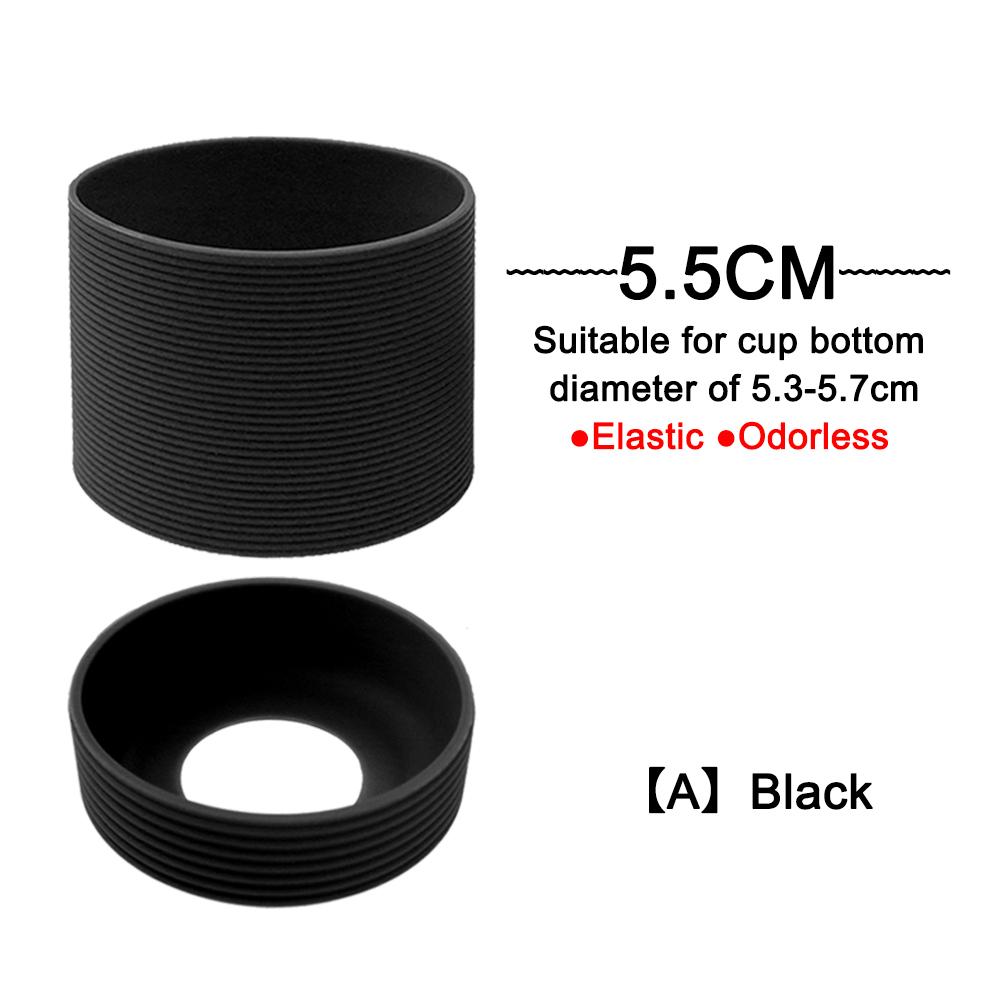2Pc/Set 5.5cm 15 Colour Threaded Soft Silicone Cup Sleeve Bottom Heat Insulated Resistant Ring Sheath Anti Slip Good Toughness