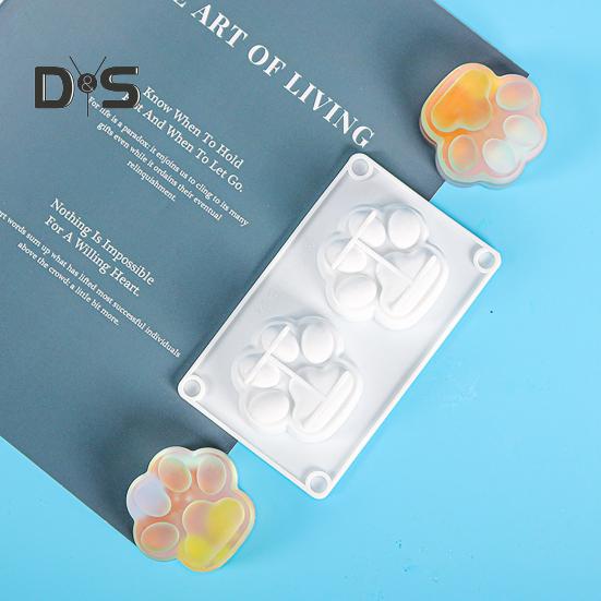 Eco-Friendly Casting Mold 2 Cavity Useful Cat Claw Shape Silicone Mold