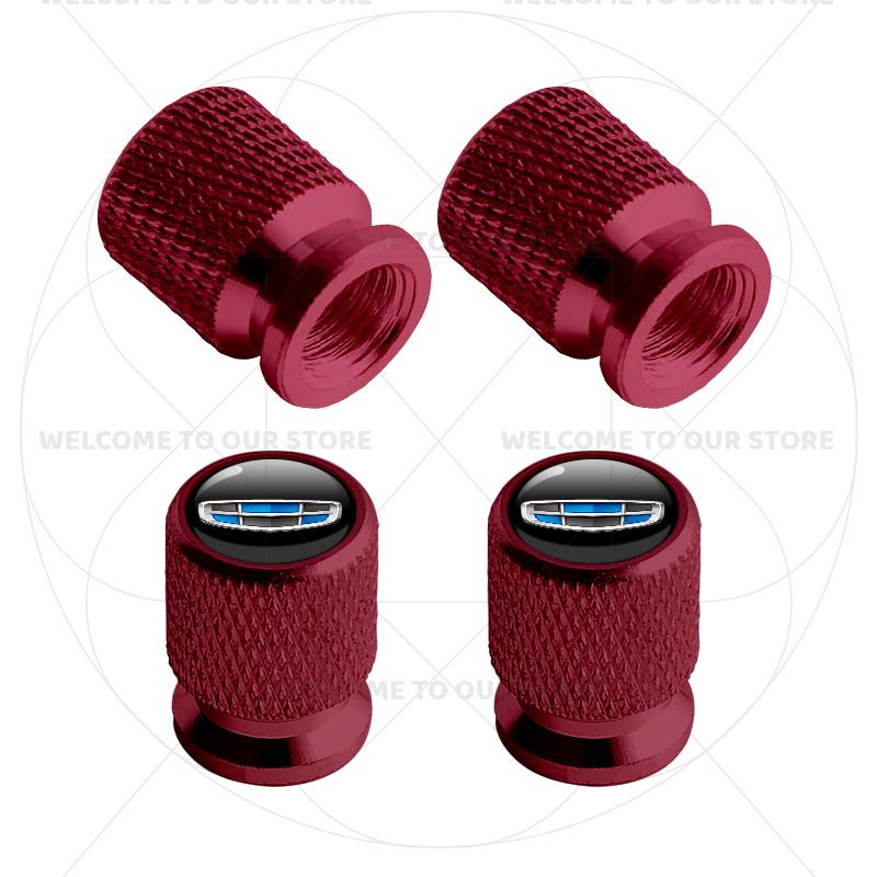 For Geely Auto Emblem Coolray Tugella Monjaro Atlas Pro Okavango 4Pcs Aluminum Car Tire Valve Caps Wheel Stem Air Dust Covers