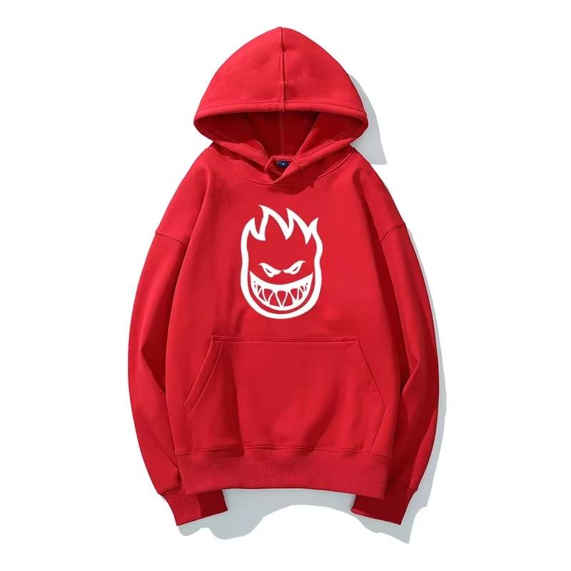 Spitfire Bighead Logo Graphic Print Hoodie Men Women Loose Casual Oversized Pullover Streetwear Hip Hop Fashion Harajuku Y2K Style Sweatshirt