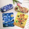 Retro Print Leather Glasses Case - Stylish & Durable Oil Painting Design
