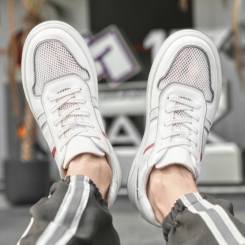 

Hollow Out Men Footwear Mesh Breathable Outdoor Sports Shoes Comfortable and High-quality Work Shoes Casual Shoes Fashion Flat 44 белый