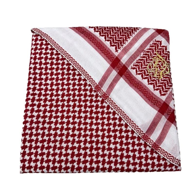 Red Middle Eastern Jacquard Scarf Multipurpose Head Covering For Men Women Cultural Occasions 1
