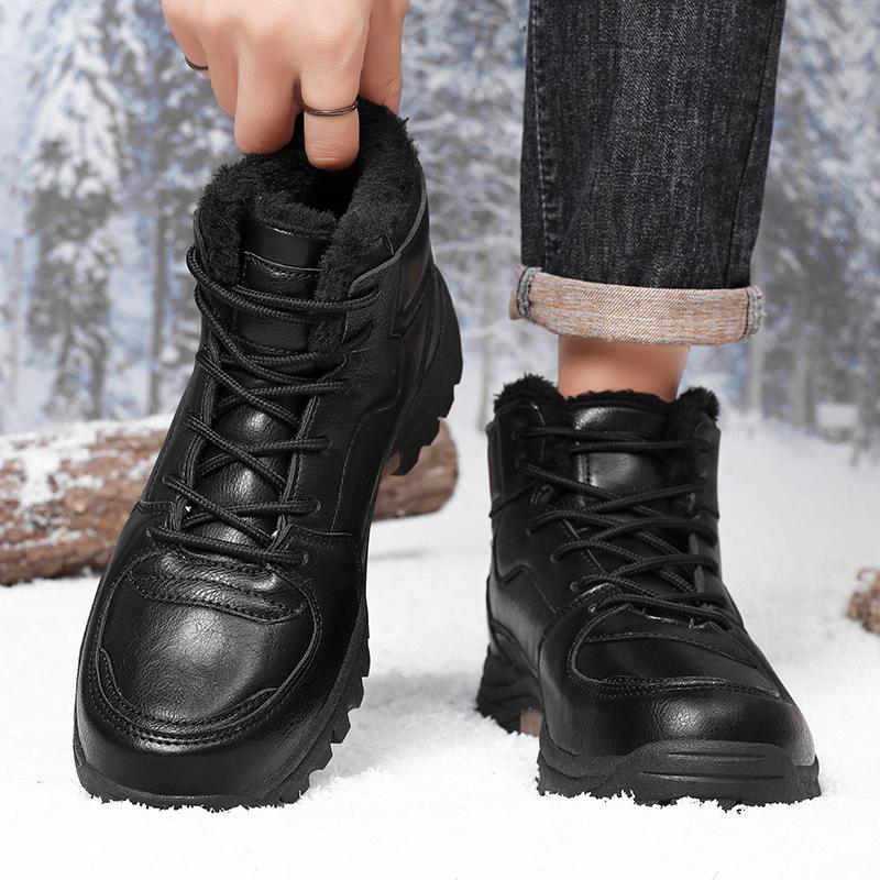 Men's Winter Boots Warm Snow Boots Non-slip Waterproof Shoes High-top Outdoor Plush Shoes Plus Size Boots