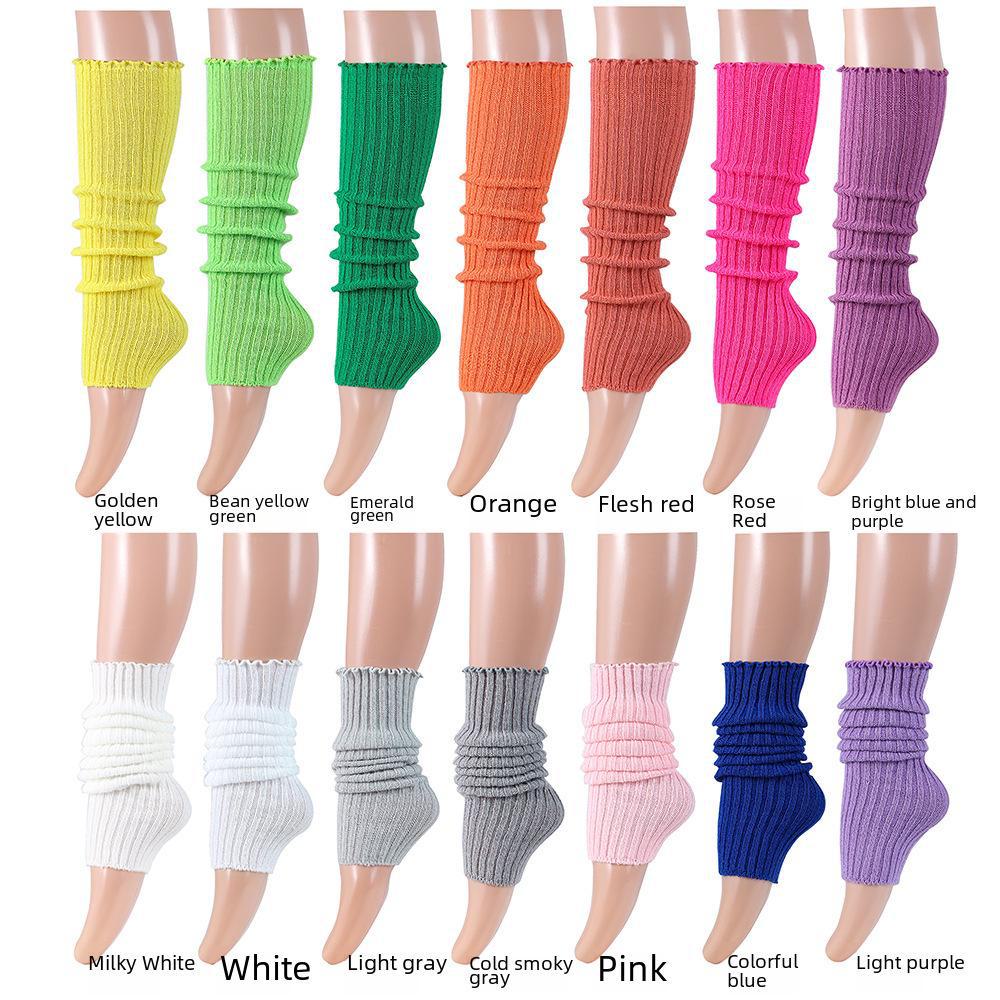 Women's White Knitted Lolita College Style Calf-Length Socks – Warm Spring/Summer Pile Design