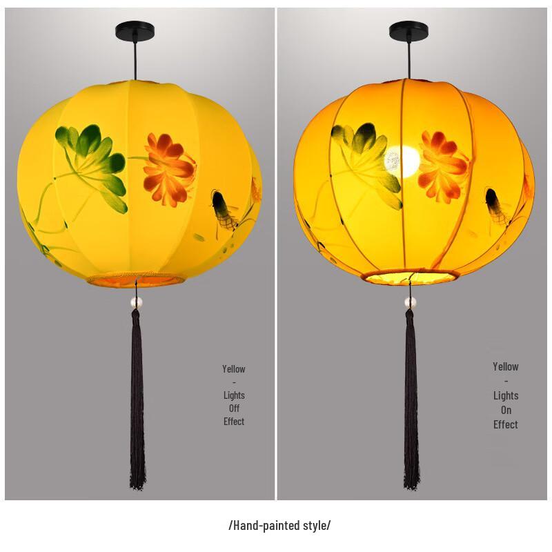 Hand-Painted Chinese Round Dragon Lantern