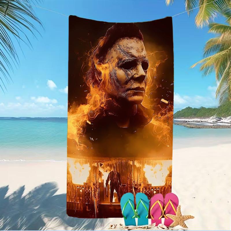 Beach Towel with The Revenge of Michael Myers Pattern - soft,absorbent,machine washable Lightweight&Modern,swimming,Travel Essentials