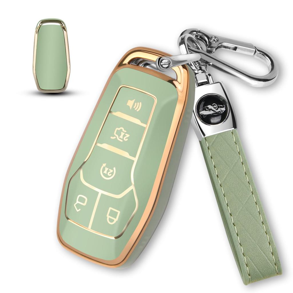 MILD EAST Key Fob Cover for Ford with Key Chain Soft TPU Car Key