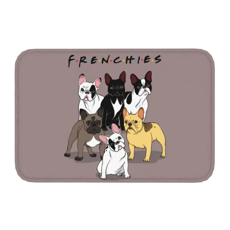 French Bulldog Door Mat with "NOPE" Funny Pattern Non-slip Entrance Rug for Home Decor Dog Lovers Collection