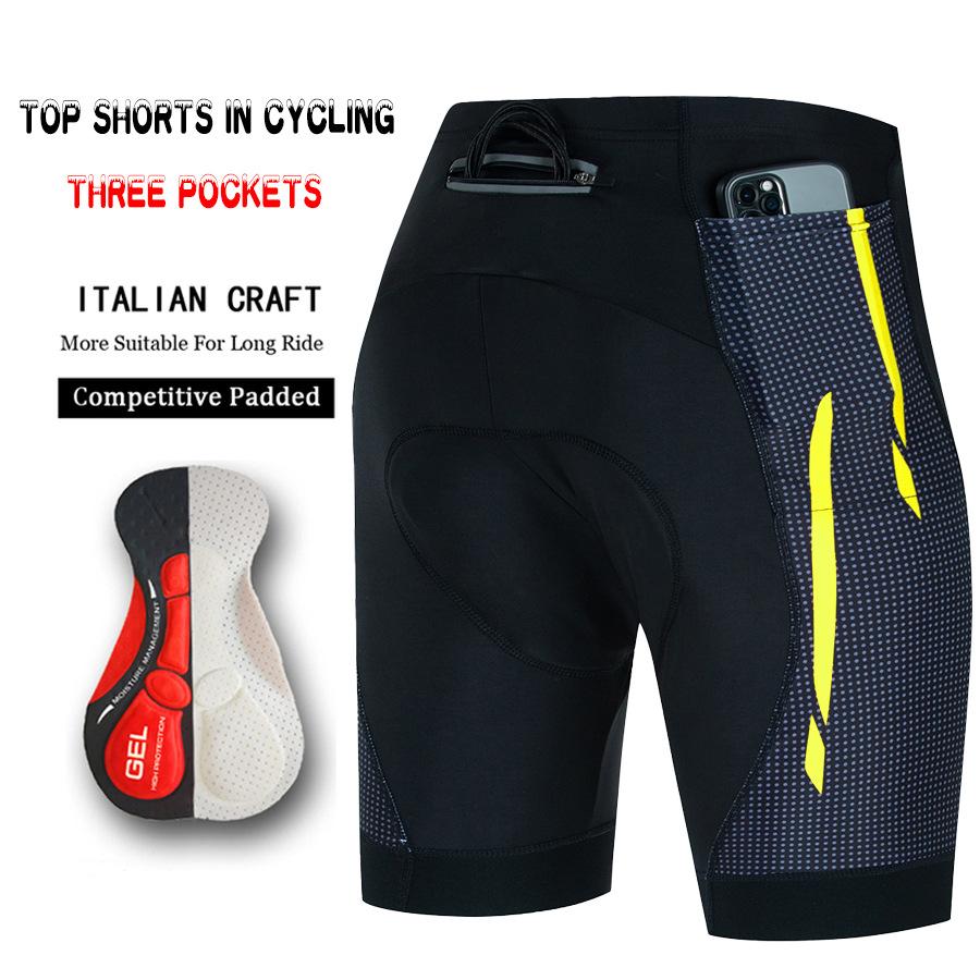 Outdoor Cycling Shorts, Three-pocket Design, Convenient Storage, Quick-drying, Breathable, Shock-absorbing, Hip-protecting Professional Cycling Pants