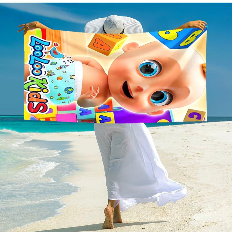 Ultra-Soft Beach Towel with CoComelon Theme,Ideal for Pool - Camping, Diving - Perfect Travel Essential, Vibrant Beach Towel.