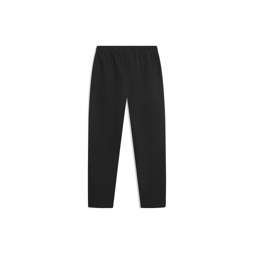 Li Ning Sports Lifestyle Series Solid Color Straight Leg Sweat Absorbing Knitted Sports Pants Men Pants Black AKLT413-1