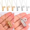 Stainless Steel Dog Urn Necklace Cylinder Memorial Ashes Pendant Cremation Jewelry