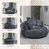 Lazy Sofa High Back Bean Bag Chair Couch with Three Cushions for Adults and Children, Single Gaming Sofa Chair for Bedroom, Office (Gray Chenille)