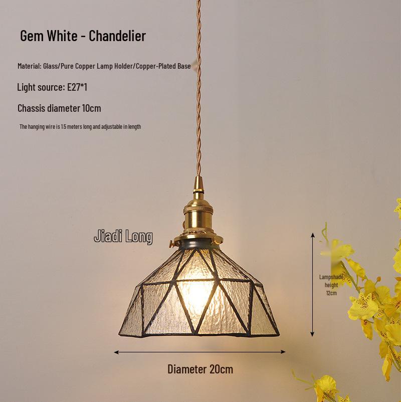 Nordic Retro Brass Glass Pendant Light - Ideal for Bar, Restaurant, Bedside, or Cafe.