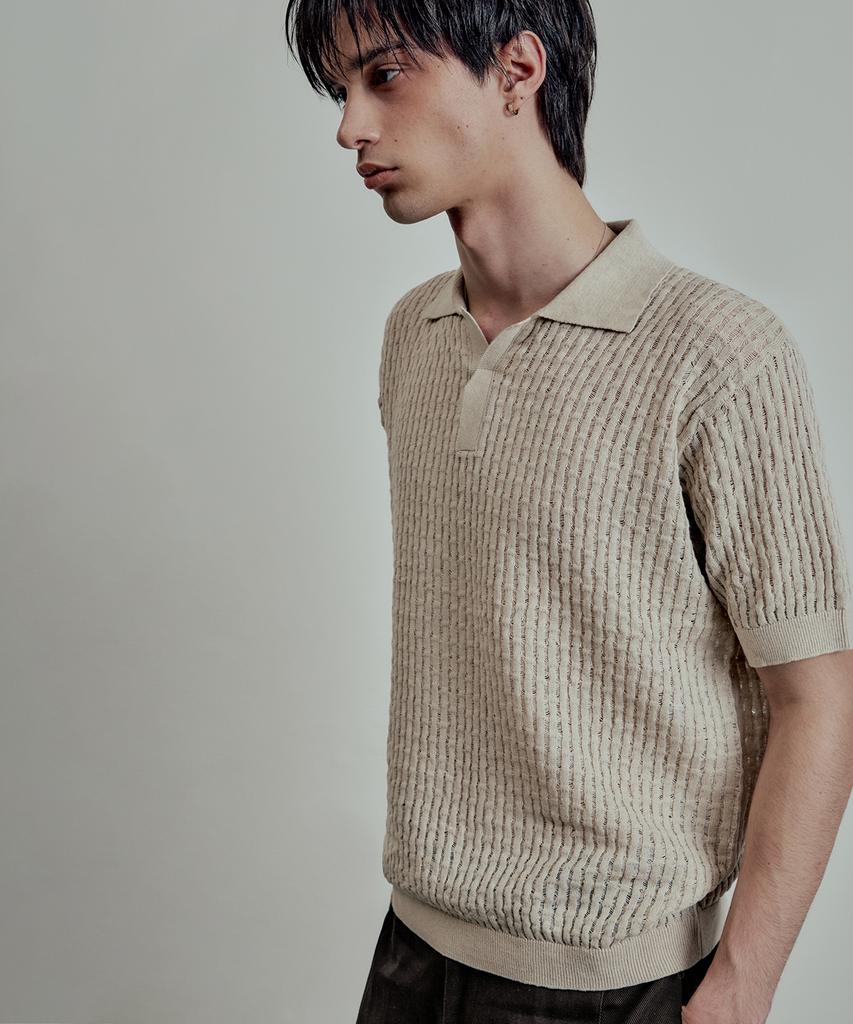 LMOOD Botanic Natural Yarn Pk Half Knit Beige