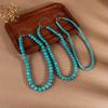 Simple retro turquoise beaded necklace personalized short URL collarbone chain stackable neck chain