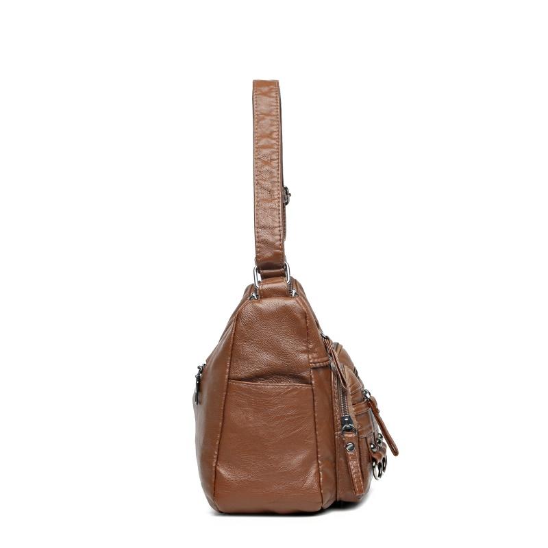 Ladies Waterproof PU Rivet Iron Ring Small Accessories Retro Gift Bag For Mom Cross-Body Bag